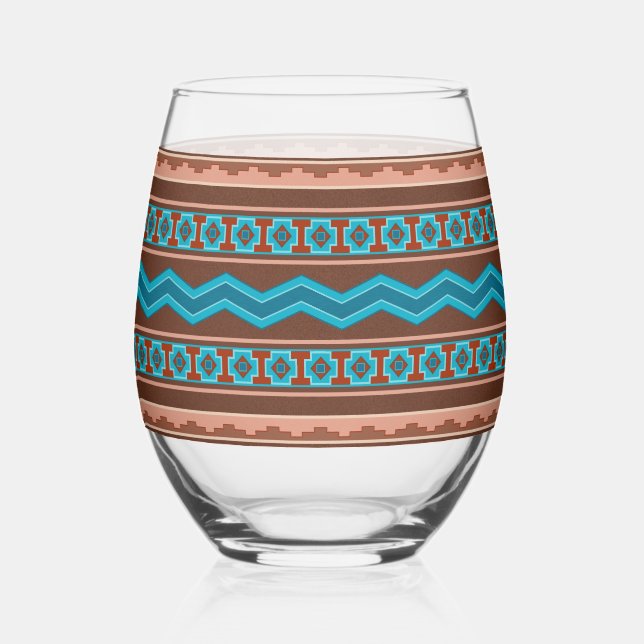 Vaso De Vino Southwest Style Geometric Cameron Gorge Design (Anverso)