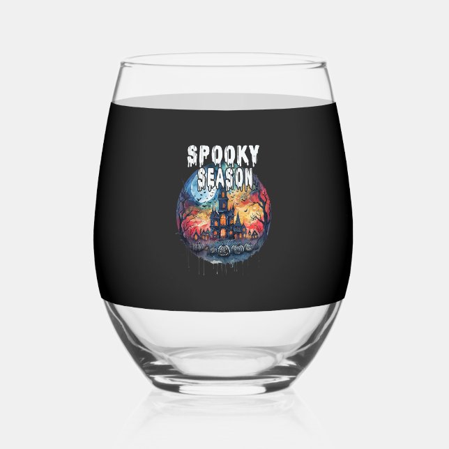 Vaso De Vino Spooky Season Halloween (Anverso)
