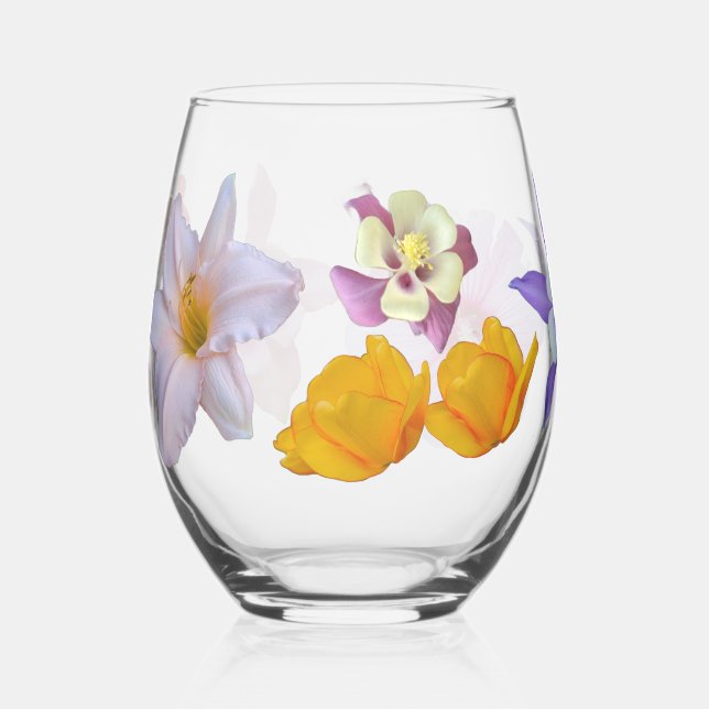 Vaso De Vino Spring Flowers Stemless Wine Glass (Anverso)