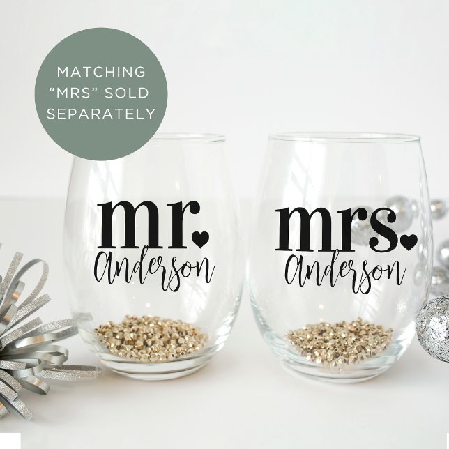 Vaso De Vino SR. Nombre Boda personalizado (Subido por el creador)