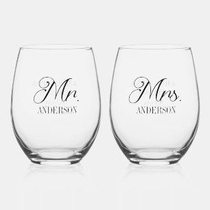 Vaso De Vino Sr. Sra. Bride Groom Boding Reception Personalizad