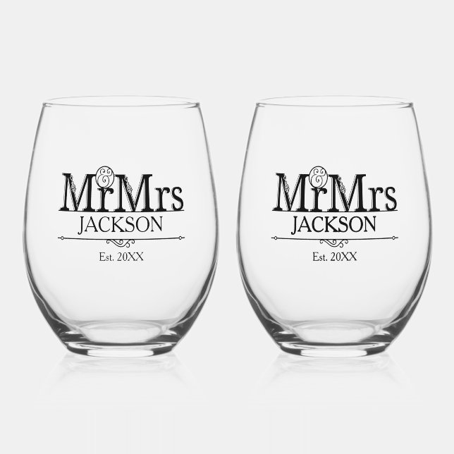 Vaso De Vino Sr. y Sra. (Anverso)