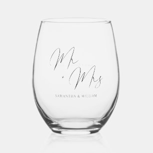 Vaso De Vino Sr. y Sra.: Boda personalizado