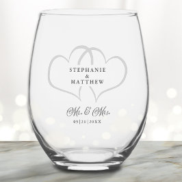 Vaso De Vino Sr. y Sra. Elegant Wedding Moda Nombre Personaliza