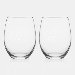 Vaso De Vino Sra. y Sra. Matching Set