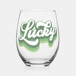 Vaso De Vino St Patrick's Day Retro Lucky