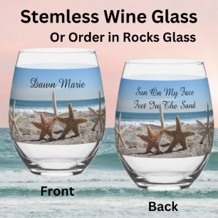 Vaso De Vino Starfish Beach Stemless Wine Glass o Rocks Glass