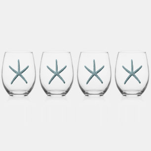 Vaso De Vino Starfish Blue Finger