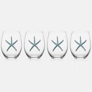 Vaso De Vino Starfish Blue Finger