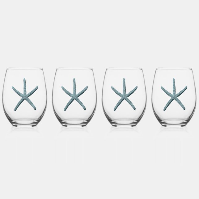 Vaso De Vino Starfish Blue Finger (Anverso)