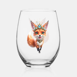 Vaso De Vino Starlit Fox of the Moonlit Meadows.