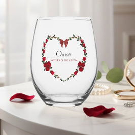 Vaso De Vino Stylish Red Roses Mother of Groom Gift