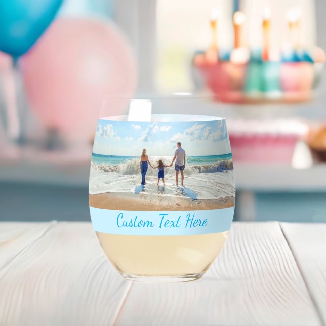 Vaso De Vino Su foto y texto Personalizado personalizado (Insitu (Baby Shower))