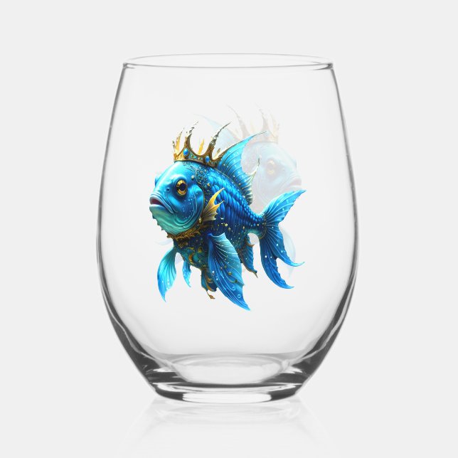 Vaso De Vino Su Real Pez  (Anverso)