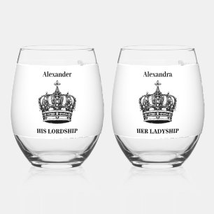 Vaso De Vino Su Señoría Su Señoría Corona Nombre Personalizado