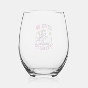 Vaso De Vino Subir de Nivel como un Unicornio Comercial Lindo R