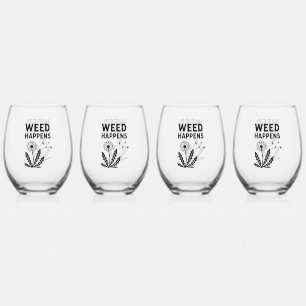 Vaso De Vino Sucede la mala hierba Arte de sello de tinta de di
