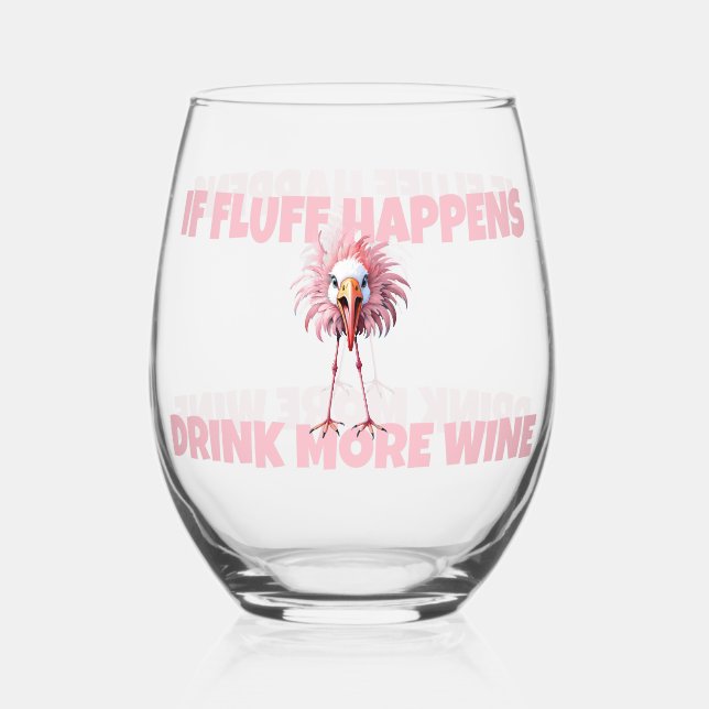 Vaso De Vino Sucede un divertido flujo de flamingo (Reverso )