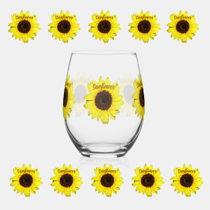 Vaso De Vino Sunflowers Big Bright Photographic Botanic