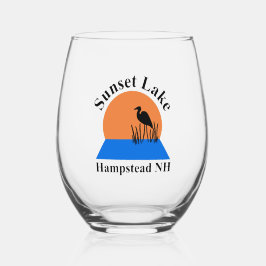 Vaso De Vino Sunset Lake Stemless Wine Glass