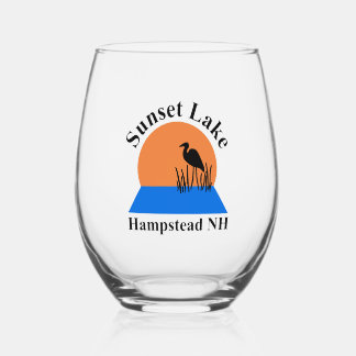 Vaso De Vino Sunset Lake Stemless Wine Glass