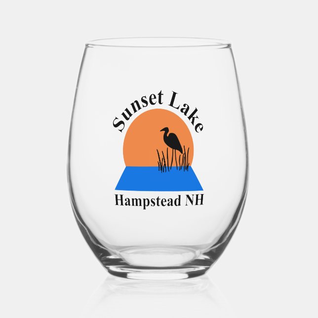 Vaso De Vino Sunset Lake Stemless Wine Glass (Anverso)