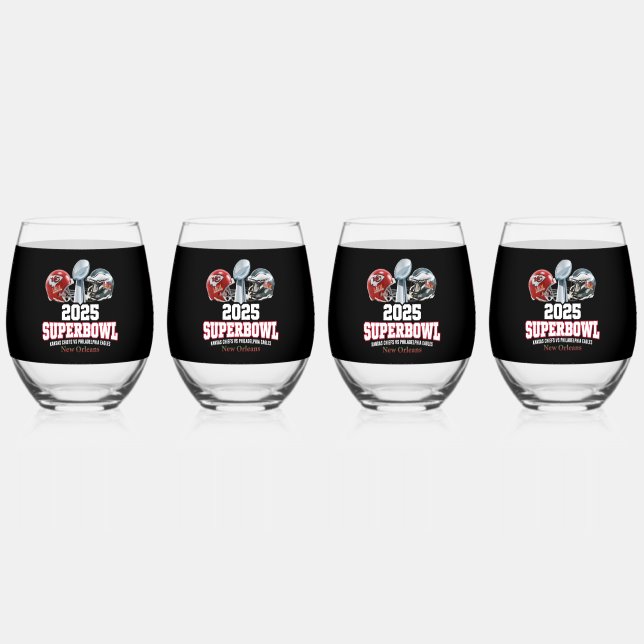 Vaso De Vino Súper Bowl de 2025 (Anverso)