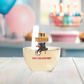 Vaso De Vino Super héroe personalizable papá gemelo Día del Pad