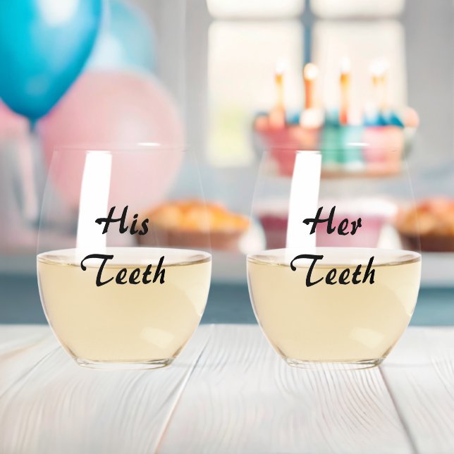 Vaso De Vino Sus dientes y los de ella (Insitu (Baby Shower))