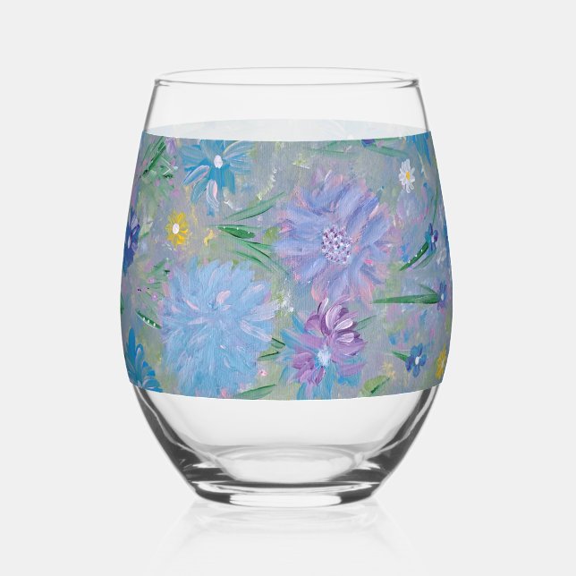 Vaso De Vino Sweet Pea Floral (Anverso)