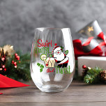 Vaso De Vino Swirl, Twirl y Twist Mid Century Vintage Christmas<br><div class="desc">Esta divertida copa de vino de vacaciones cuenta con una representación vintage de Santa Claus que revuelve una bebida adulta con las palabras "Swirl,  Twirl y Twist".</div>