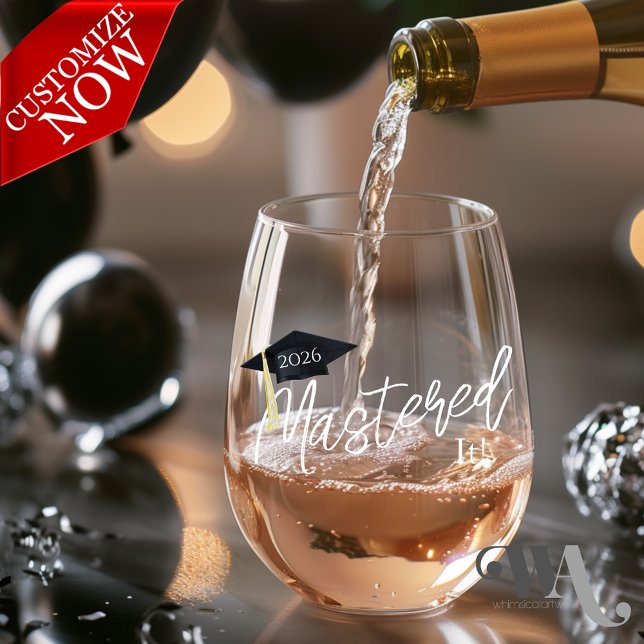 Vaso De Vino Tapón de graduación por máster (Easy to customize)