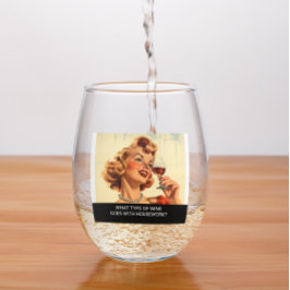 Vaso De Vino Tareas Domésticas Divertidas Retro ¿Qué Tipo de Vi