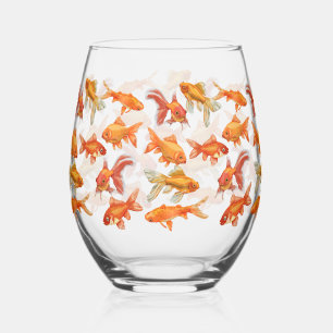 Vaso De Vino Tazón de peces dorados divertido