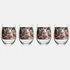 Vaso De Vino Té de Rosa de Col Morada
