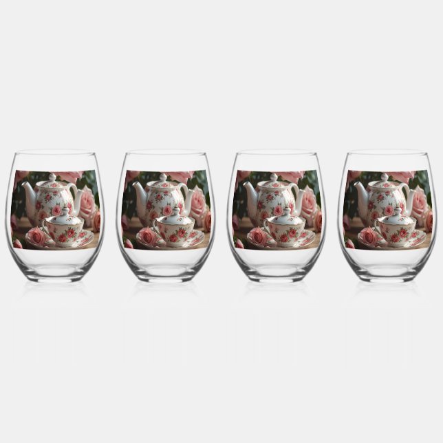 Vaso De Vino Té de Rosa de Col Morada (Anverso)