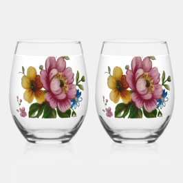 Vaso De Vino Tea Cup Floral Bouquet 