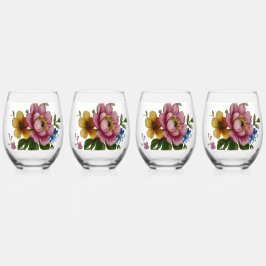 Vaso De Vino Tea Cup Floral Bouquet 