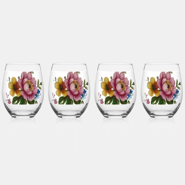 Vaso De Vino Tea Cup Floral Bouquet  (Anverso)