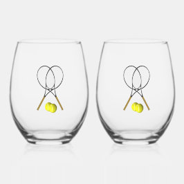 Vaso De Vino Tema deportivo del Doubles Tennis