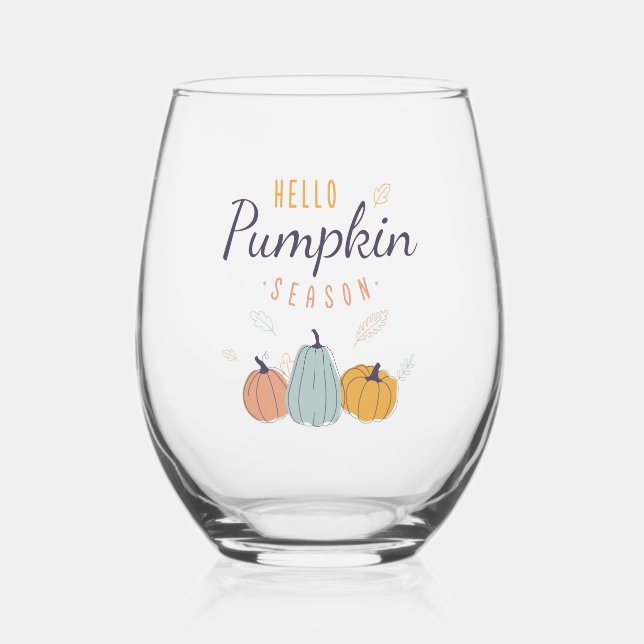 Vaso De Vino Temporada de calabazas (Anverso)