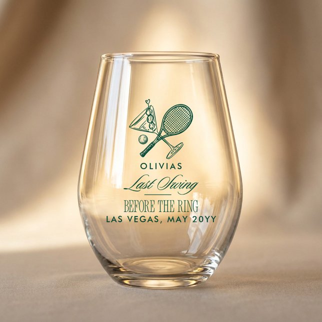 Vaso De Vino Tenis Último Swing Antes del Anillo de Soltera (Subido por el creador)