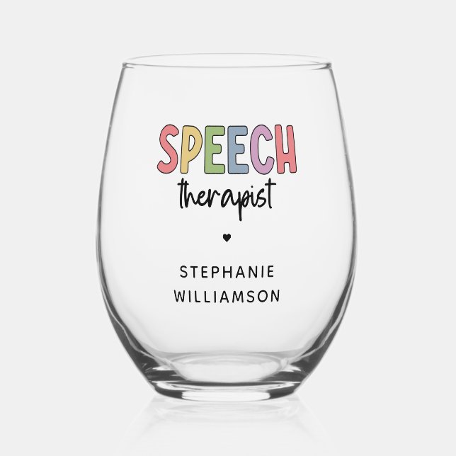 Vaso De Vino Terapia de voz personalizada SLP (Anverso)