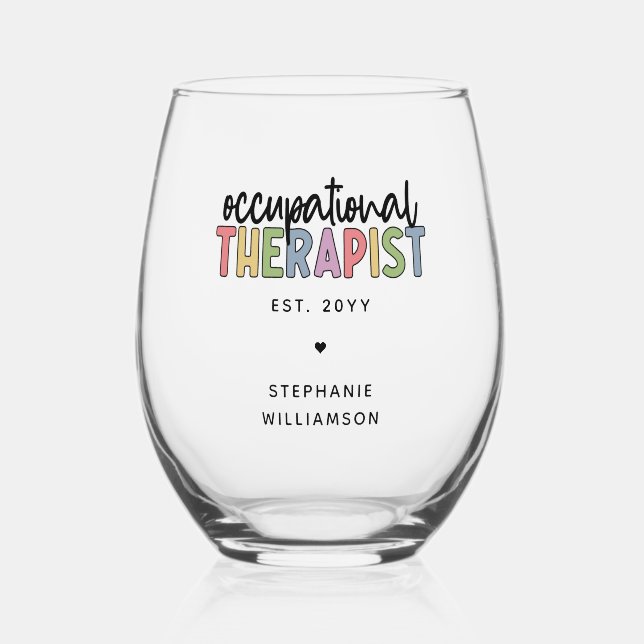 Vaso De Vino Terapia ocupacional de personalizado (Anverso)