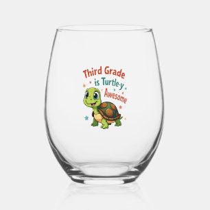Vaso De Vino Tercer grado Tortuga-increíble Camiseta de vuelta 
