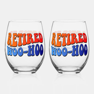 Vaso De Vino Texto de Woo Hoo Vintage Groovy retirado