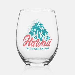 Vaso De Vino texto personalizado Hawai
