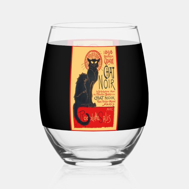 Vaso De Vino The Black Cat, Le Chat Noir, Art (Anverso)