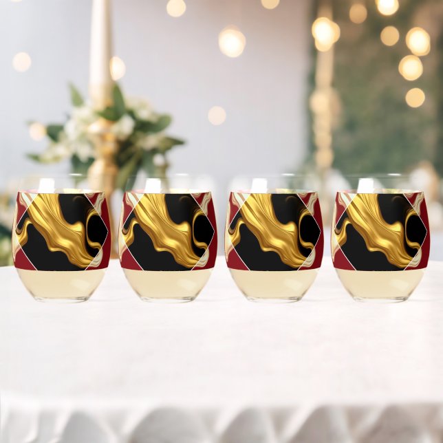 Vaso De Vino The Royal Flow Regal Crimson & Gold Luxury Achempo (Insitu (Boda))