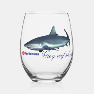 Vaso De Vino Tiburón de arrecife gris de Guay